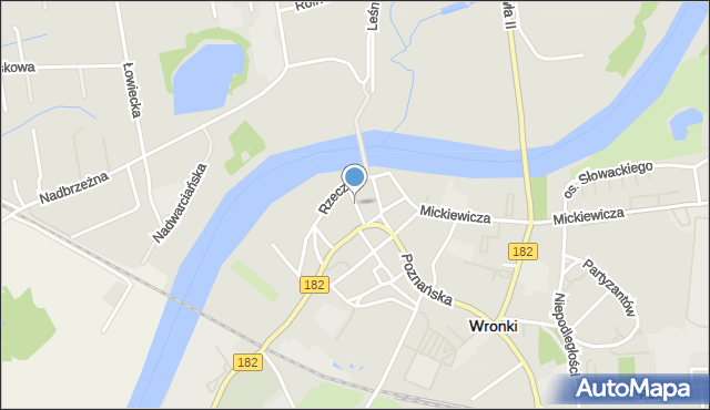 Wronki powiat szamotulski, Wodna, mapa Wronki powiat szamotulski