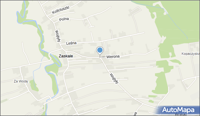 Zaskale gmina Szaflary, Wojtyły Karola, kard., mapa Zaskale gmina Szaflary