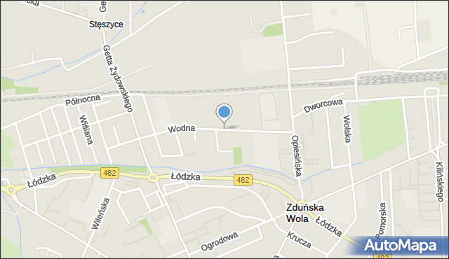 Zduńska Wola, Wodna, mapa Zduńska Wola