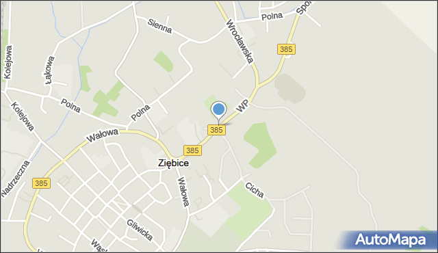 Ziębice, Wojska Polskiego, mapa Ziębice