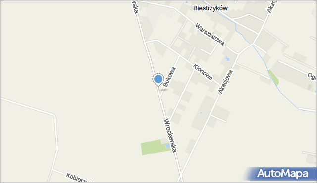 Biestrzyków, Wrocławska, mapa Biestrzyków