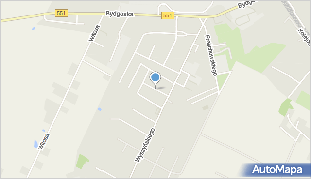 Chełmża, Wryczy Józefa, ks. ppłk., mapa Chełmża