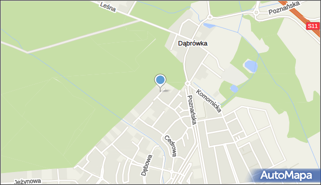 Dąbrówka gmina Dopiewo, Wrzosowa, mapa Dąbrówka gmina Dopiewo