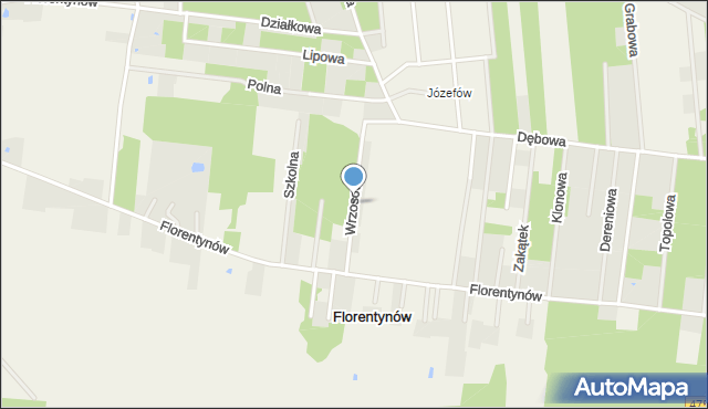 Florentynów gmina Lutomiersk, Wrzosowa, mapa Florentynów gmina Lutomiersk