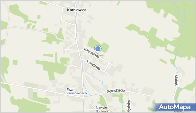 Karniowice gmina Trzebinia, Wrzosowa, mapa Karniowice gmina Trzebinia