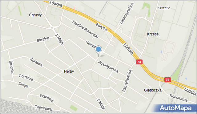 Kielce, Wróbla, mapa Kielc