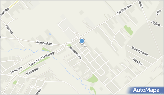 Komorniki powiat poznański, Wrzosowa, mapa Komorniki powiat poznański
