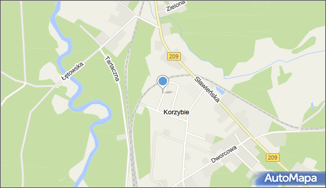 Korzybie gmina Kępice, Wrzosowa, mapa Korzybie gmina Kępice