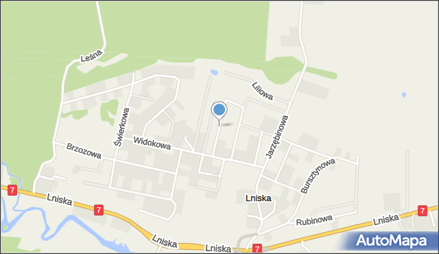 Lniska, Wrzosowa, mapa Lniska
