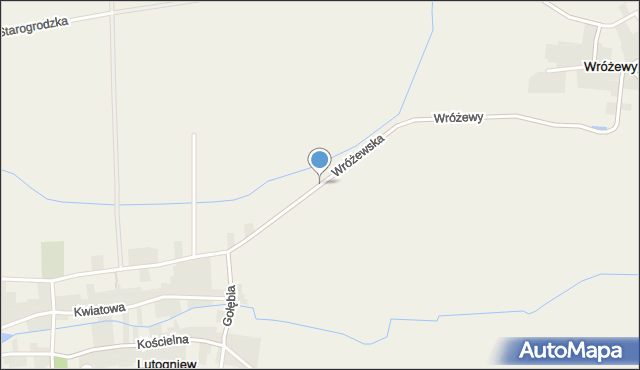 Lutogniew, Wróżewska, mapa Lutogniew