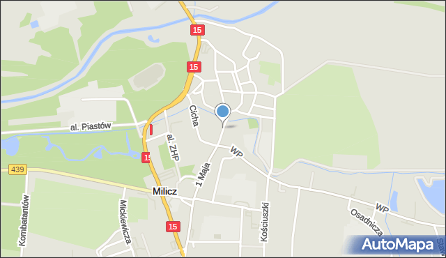 Milicz, Wrocławska, mapa Milicz