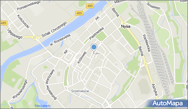 Nysa, Wrocławska, mapa Nysy