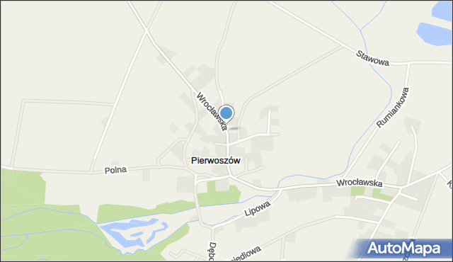 Pierwoszów, Wrocławska, mapa Pierwoszów
