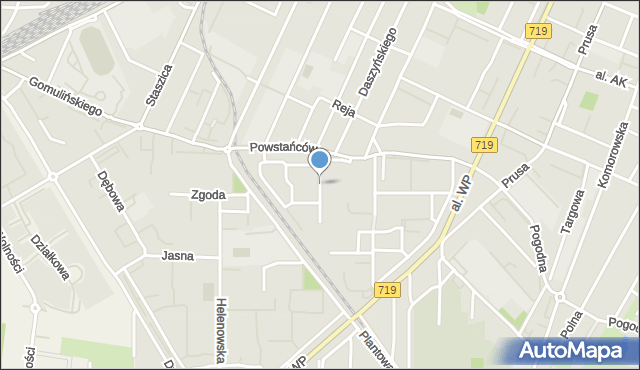 Pruszków, Wróblewskiego Walerego, gen., mapa Pruszków