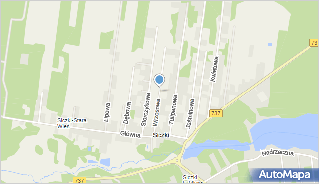 Siczki, Wrzosowa, mapa Siczki