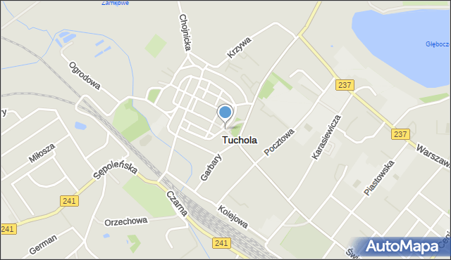 Tuchola, Wryczy Józefa, ks. ppłk., mapa Tuchola