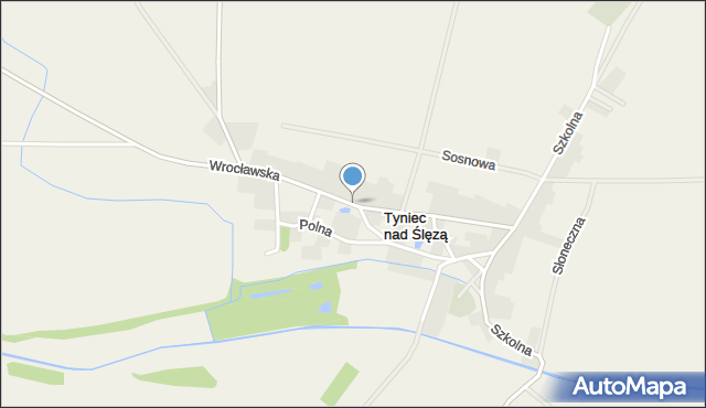 Tyniec nad Ślęzą, Wrocławska, mapa Tyniec nad Ślęzą