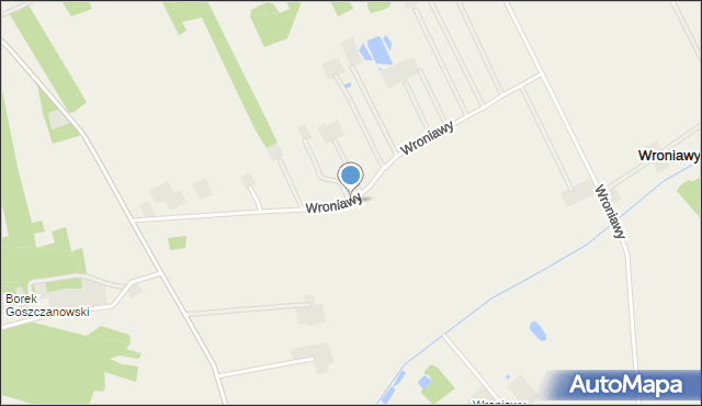 Wroniawy gmina Goszczanów, Wroniawy, mapa Wroniawy gmina Goszczanów