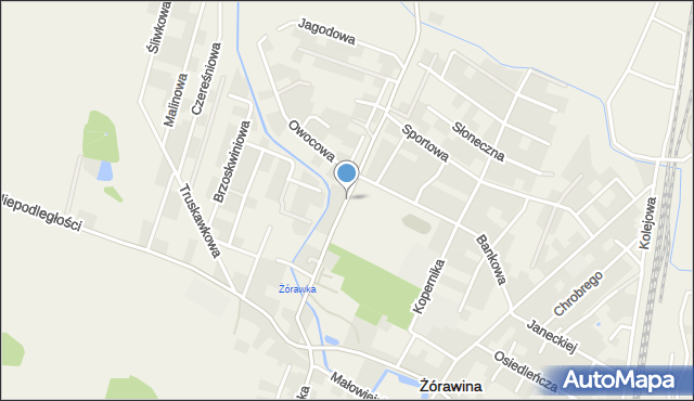 Żórawina, Wrocławska, mapa Żórawina