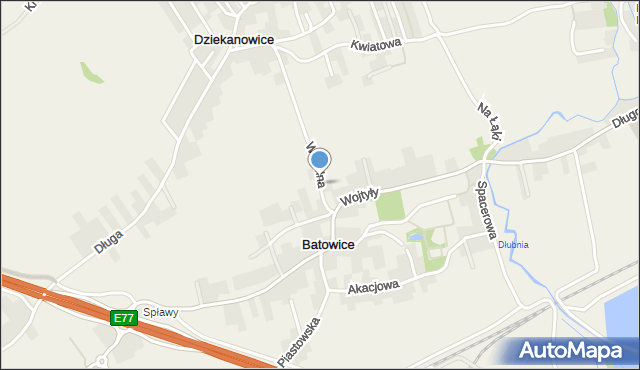 Batowice, Wspólna, mapa Batowice