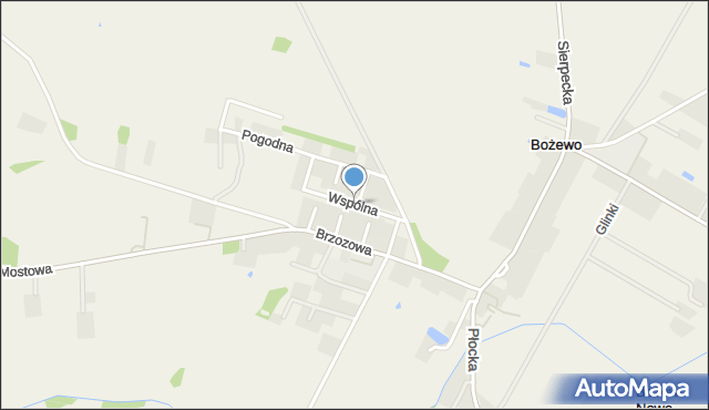 Bożewo gmina Mochowo, Wspólna, mapa Bożewo gmina Mochowo