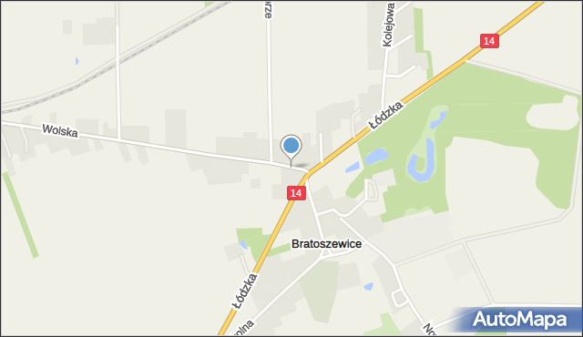 Bratoszewice, Wschodnia, mapa Bratoszewice