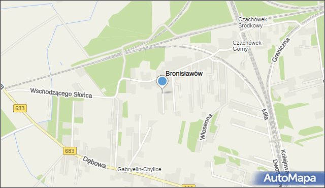 Bronisławów gmina Prażmów, Wspólna, mapa Bronisławów gmina Prażmów