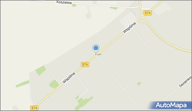 Gąbin powiat płocki, Wspólna, mapa Gąbin powiat płocki