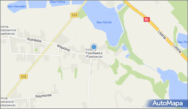 Golasowice, Wspólna, mapa Golasowice