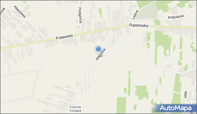 Góra Puławska, Wspólna, mapa Góra Puławska