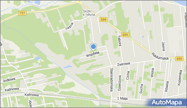 Jedlnia-Letnisko, Wspólna, mapa Jedlnia-Letnisko