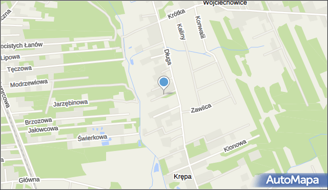 Krępa gmina Prażmów, Wspólna, mapa Krępa gmina Prażmów