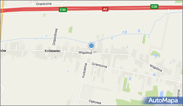 Królewiec gmina Mińsk Mazowiecki, Wspólna, mapa Królewiec gmina Mińsk Mazowiecki