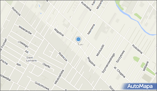 Łomianki Dolne, Wspólna, mapa Łomianki Dolne