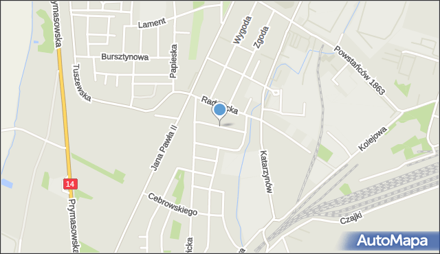 Łowicz, Wspólna, mapa Łowicza