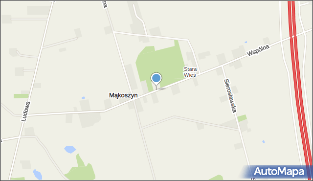 Mąkoszyn gmina Tuszyn, Wspólna, mapa Mąkoszyn gmina Tuszyn