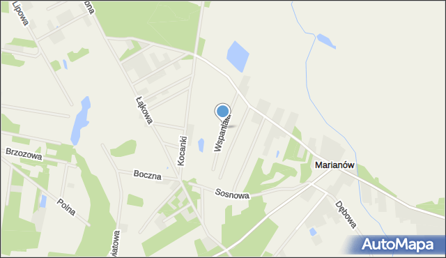 Marianów gmina Dąbrówka, Wspaniała, mapa Marianów gmina Dąbrówka