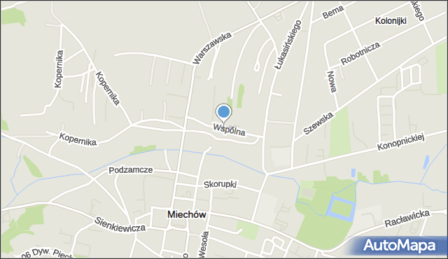Miechów, Wspólna, mapa Miechów