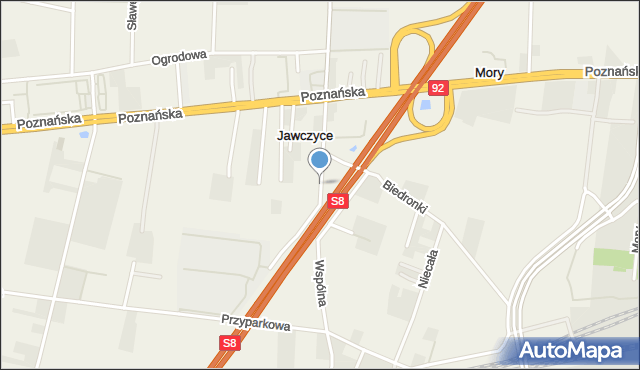 Mory gmina Ożarów Mazowiecki, Wspólna Droga, mapa Mory gmina Ożarów Mazowiecki