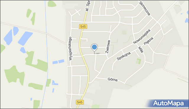 Nidzica, Wspólna, mapa Nidzica