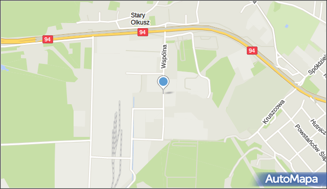 Olkusz, Wspólna, mapa Olkusz