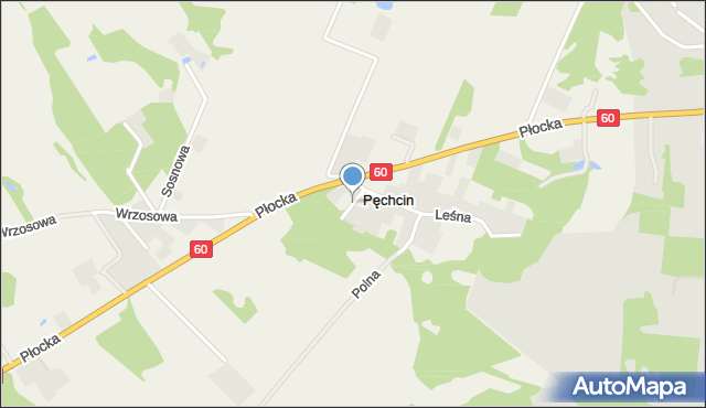 Pęchcin, Wspólna, mapa Pęchcin