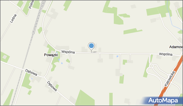 Powązki gmina Mszczonów, Wspólna, mapa Powązki gmina Mszczonów