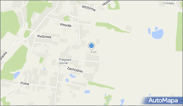 Pręgowo gmina Kolbudy, Wschodnia, mapa Pręgowo gmina Kolbudy