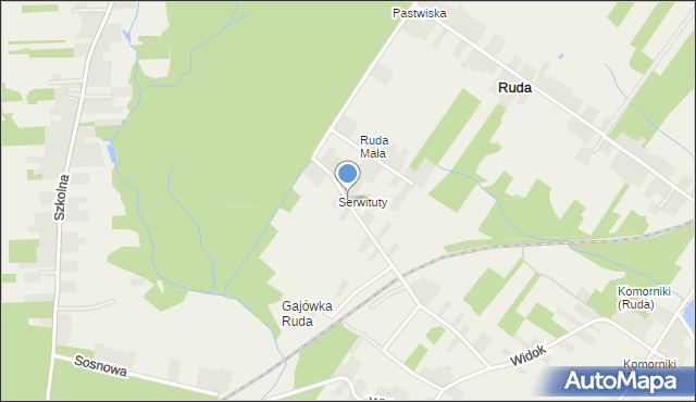 Ruda gmina Brody, Wspólna, mapa Ruda gmina Brody