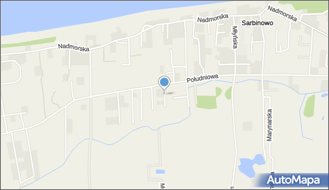 Sarbinowo gmina Mielno, Wspólna, mapa Sarbinowo gmina Mielno