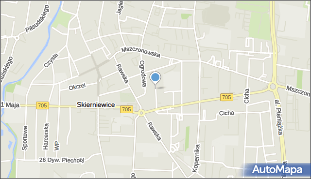 Skierniewice, Wspólna, mapa Skierniewic