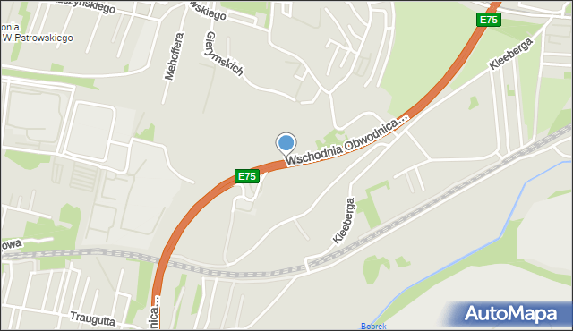 Sosnowiec, Wschodnia Obwodnica GOP, mapa Sosnowca