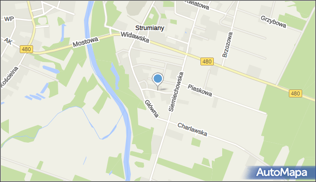 Strumiany gmina Burzenin, Wschodnia, mapa Strumiany gmina Burzenin