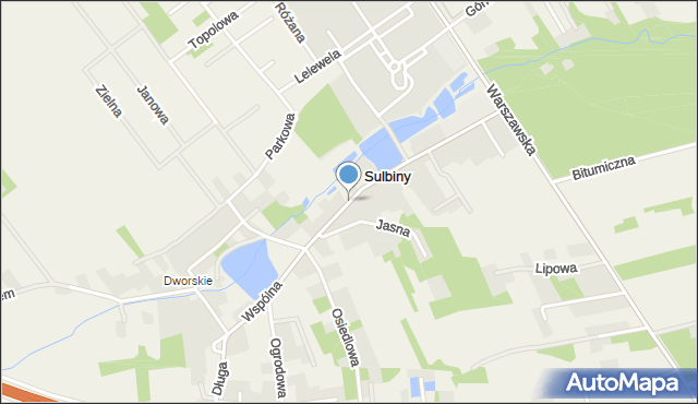 Sulbiny, Wspólna, mapa Sulbiny